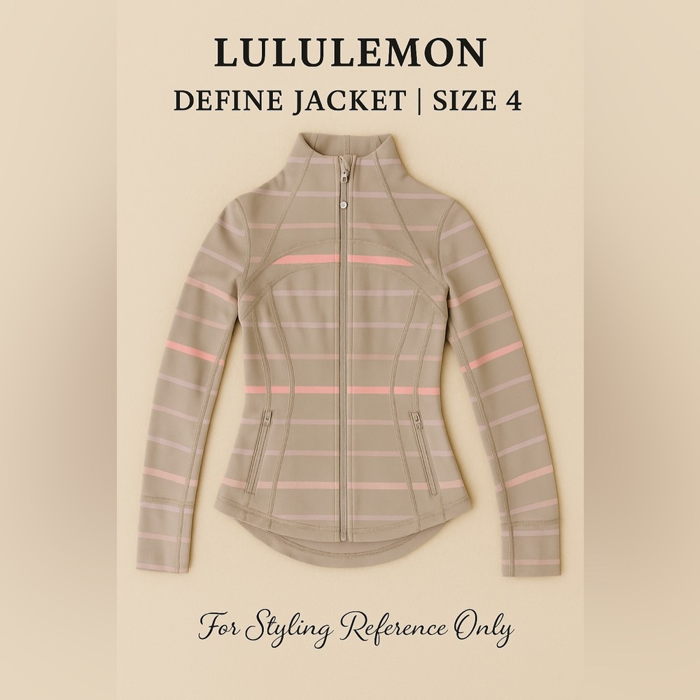 Lululemon Define Jacket | Size 4 | Gray Pink Stripe | Like-New